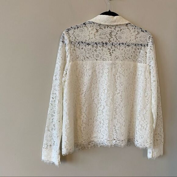 NWT-CUPCAKES & Cashmere Rosella Lace Collared Blouse (Size:Medium) - Picture 8 of 15